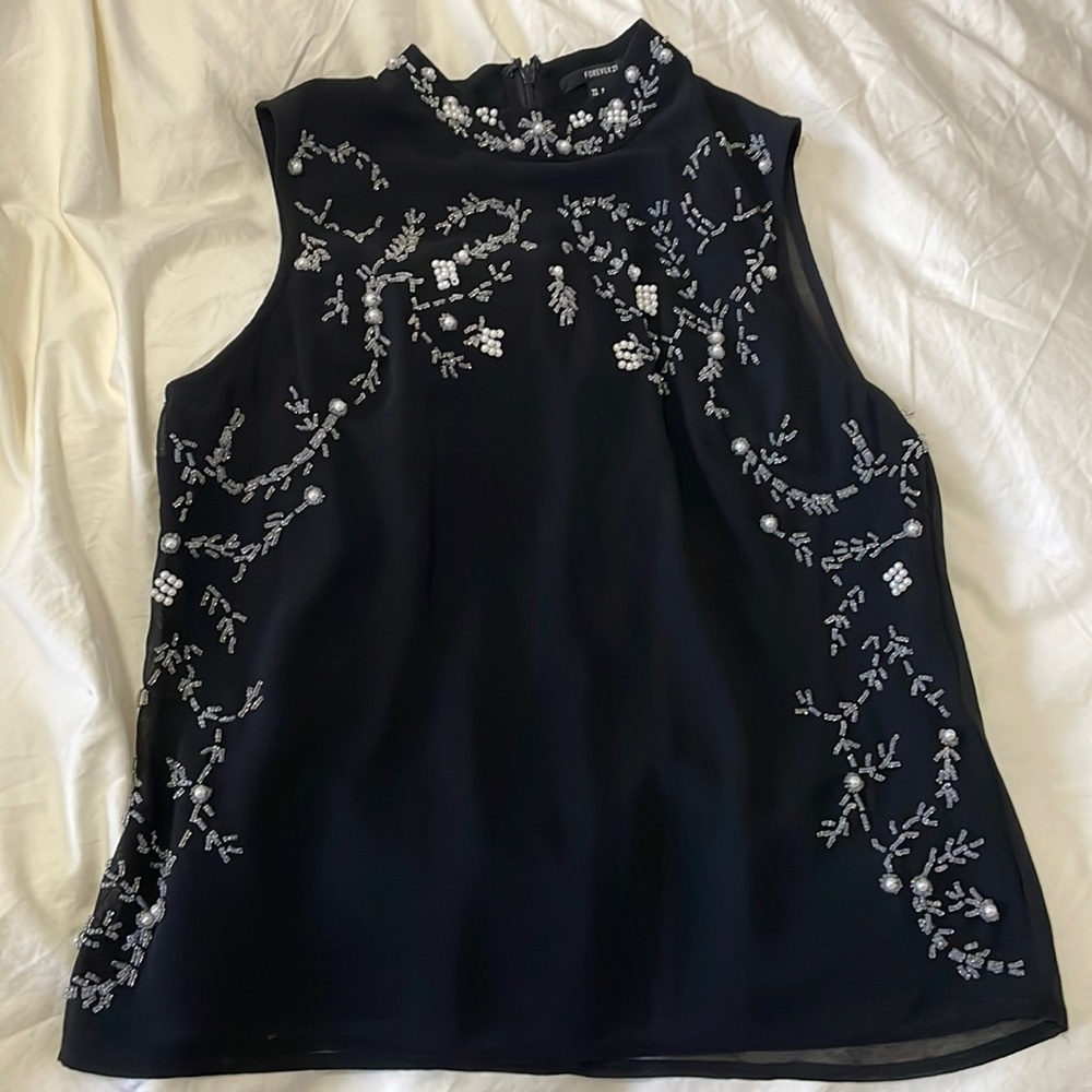 Black fancy blouse with sequins